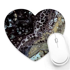 Black Marble Abstract Pattern Texture Heart Mousepad