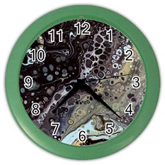 Black Marble Abstract Pattern Texture Color Wall Clock