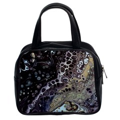 Black Marble Abstract Pattern Texture Classic Handbag (two Sides)