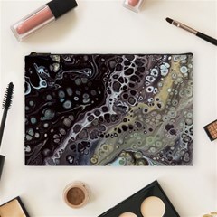 Black Marble Abstract Pattern Texture Cosmetic Bag (large)