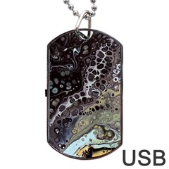 Black Marble Abstract Pattern Texture Dog Tag Usb Flash (two Sides)