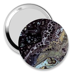 Black Marble Abstract Pattern Texture 3  Handbag Mirrors