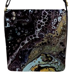 Black Marble Abstract Pattern Texture Flap Closure Messenger Bag (s)