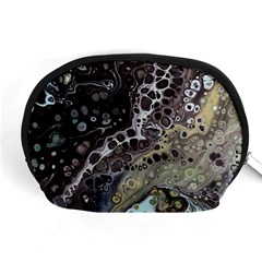 Black Marble Abstract Pattern Texture Accessory Pouch (medium)