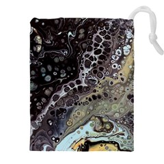 Black Marble Abstract Pattern Texture Drawstring Pouch (5xl)