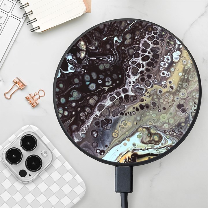 Black Marble Abstract Pattern Texture Wireless Fast Charger(Black)