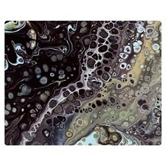 Black Marble Abstract Pattern Texture One Side Premium Plush Fleece Blanket (medium) by Jancukart