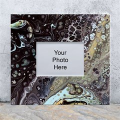 Black Marble Abstract Pattern Texture White Wall Photo Frame 5  X 7 