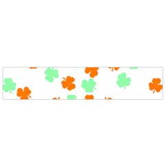 St Patricks Day T- Shirt Green White Orange Shamrock Pattern T- Shirt Small Premium Plush Fleece Scarf