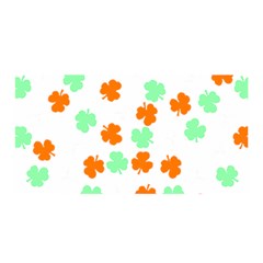 St Patricks Day T- Shirt Green White Orange Shamrock Pattern T- Shirt Satin Wrap 35  x 70 