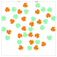 St Patricks Day T- Shirt Green White Orange Shamrock Pattern T- Shirt Lightweight Scarf 