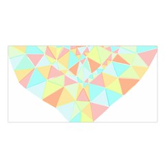 Stained Glass T- Shirt Polygon Geometric Heart Retro T- Shirt Satin Shawl 45  X 80  by maxcute