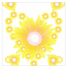 Sunflower Heart T- Shirt Sunflower Hearts, Sunflowers, Heart, Bloom T- Shirt Square Satin Scarf (36  X 36 ) by maxcute