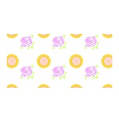 Sunflowers And Roses Pattern T- Shirt Sunflowers And Roses Pattern T- Shirt Satin Wrap 35  X 70  by maxcute