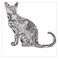 Trippy T- Shirt Cat Silhouette T- Shirt Square Satin Scarf (36  X 36 ) by maxcute