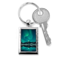 Blue And Green Sky And Mountain Key Chain (rectangle)