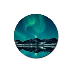 Blue And Green Sky And Mountain Rubber Round Coaster (4 Pack)