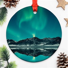 Blue And Green Sky And Mountain Ornament (round)