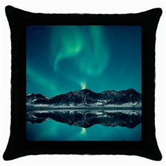 Blue And Green Sky And Mountain Throw Pillow Case (black)