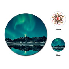 Blue And Green Sky And Mountain Playing Cards Single Design (round)