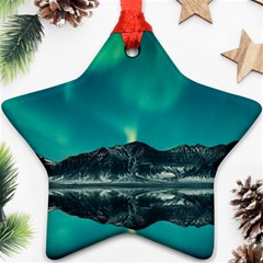 Blue And Green Sky And Mountain Star Ornament (two Sides)