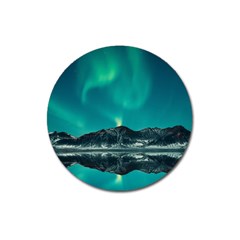 Blue And Green Sky And Mountain Magnet 3  (round)