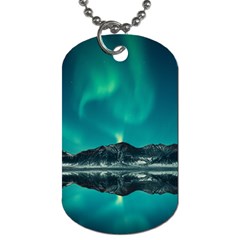 Blue And Green Sky And Mountain Dog Tag (one Side) by Jancukart