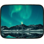 Blue And Green Sky And Mountain One Side Fleece Blanket (Mini) 35 x27  Blanket