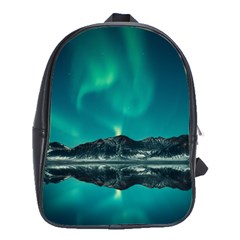 Blue And Green Sky And Mountain School Bag (large)