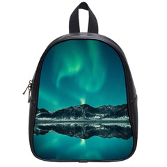 Blue And Green Sky And Mountain School Bag (small)