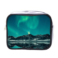 Blue And Green Sky And Mountain Mini Toiletries Bag (one Side)