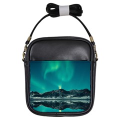 Blue And Green Sky And Mountain Girls Sling Bag