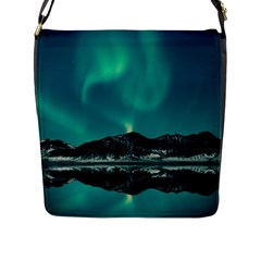 Blue And Green Sky And Mountain Flap Closure Messenger Bag (l)