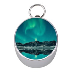 Blue And Green Sky And Mountain Mini Silver Compasses