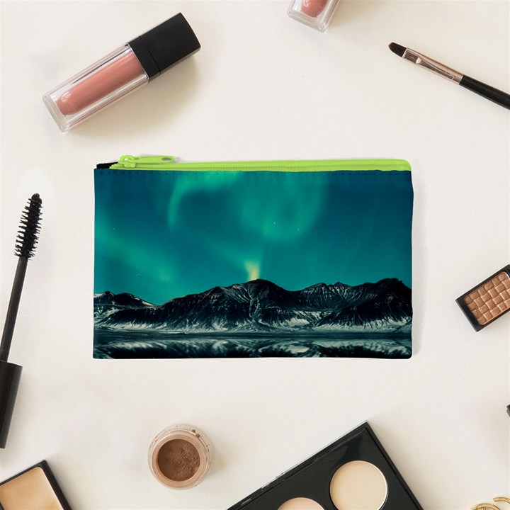 Blue And Green Sky And Mountain Cosmetic Bag (XS)