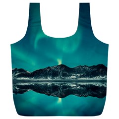 Blue And Green Sky And Mountain Full Print Recycle Bag (xxl)