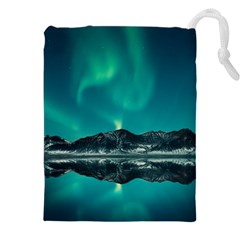 Blue And Green Sky And Mountain Drawstring Pouch (5xl) by Jancukart