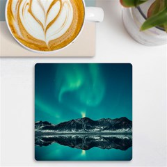 Blue And Green Sky And Mountain Uv Print Square Tile Coaster 