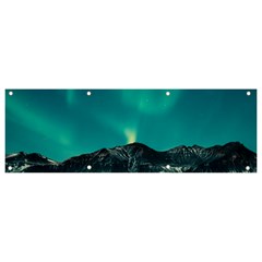 Blue And Green Sky And Mountain Banner And Sign 9  X 3  by Jancukart