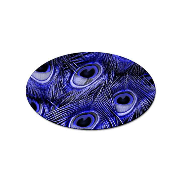 Purple Peacock Feather Sticker (Oval)