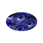 Purple Peacock Feather Sticker Oval (100 pack) Front