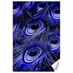 Purple Peacock Feather Canvas 24  X 36  by Jancukart