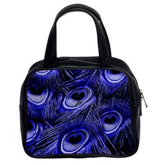 Purple Peacock Feather Classic Handbag (two Sides)