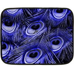 Purple Peacock Feather Fleece Blanket (mini)