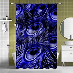 Purple Peacock Feather Shower Curtain 48  X 72  (small) 