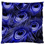 Purple Peacock Feather Large Cushion Case (One Side) Front