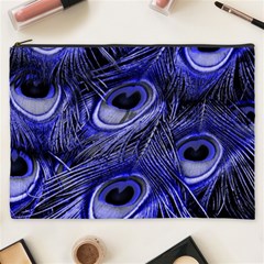 Purple Peacock Feather Cosmetic Bag (xxxl)