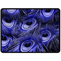 Purple Peacock Feather Fleece Blanket (large)