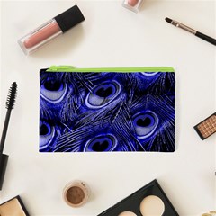 Purple Peacock Feather Cosmetic Bag (xs)