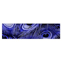 Purple Peacock Feather Oblong Satin Scarf (16  X 60 )